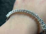Beautiful Sterling Silver & 9.66 ct Natural Aquamarine Bangle Bracelet