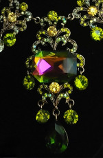 1 Austrian Crystal Stmt./Bib Necklace, 1 Vtg./Signed Coro Choker & 1 Velvet Bust