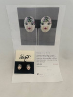 Drama Face Hand Painted Porcelain Stud Earrings