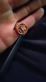 Men's red goldplated "horseman" ring