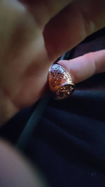 Men's red goldplated "horseman" ring