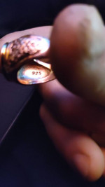 Men's red goldplated "horseman" ring