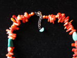 Chunky Coral, Turquoise necklace  19 inch
