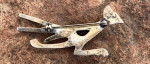 NAVAJO FJ Felix Joe Sterling Silver Brooch Pin Turquoise Roadrunner