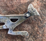 NAVAJO FJ Felix Joe Sterling Silver Brooch Pin Turquoise Roadrunner