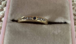 18K yellow gold diamond sapphire band ring