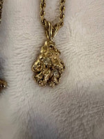 18K Gold Pendants With Diamonds And 14K Gold Chain