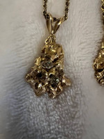 18K Gold Pendants With Diamonds And 14K Gold Chain