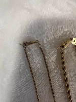 18K Gold Pendants With Diamonds And 14K Gold Chain