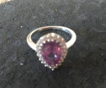 Sterling Silver synthetic purple stone Ring Size 6