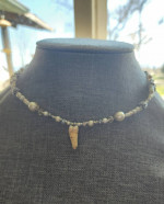 Handmade beaded necklace with real human tooth