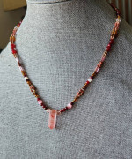 Rose qartz beaded necklace