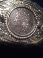 *1889 Morgan Western Silver Dollar ► BELT BUCKLE