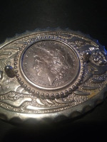 *1889 Morgan Western Silver Dollar ► BELT BUCKLE