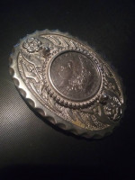 *1889 Morgan Western Silver Dollar ► BELT BUCKLE