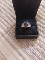 MEN'S STERLING SILVER 3CT SYNTHETIC "CEYON BLUE SAPPHIRE RING