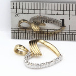 14K Solid Yellow Gold Diammond Heart Pendant