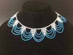 Blue White Seed bead Necklace