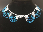 Blue White Seed bead Necklace