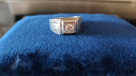 Men's white gold and diamond ring