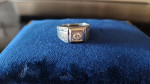 Men's white gold and diamond ring