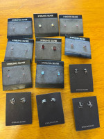 Sterling Silver Earrings 12 Pair All For $60