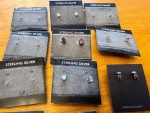 Sterling Silver Earrings 12 Pair All For $60