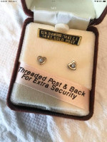 2 New Pair 14 Kt Gold and Diamond Heart Earrings $50. And $60. or both
