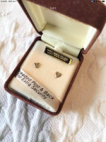 2 New Pair 14 Kt Gold and Diamond Heart Earrings $50. And $60. or both