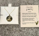 Talon sunrise crane gold necklace for hope, happiness, & good fortune