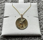 Talon sunrise crane gold necklace for hope, happiness, & good fortune