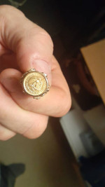 1945 2-PESO GOLD COIN RING**