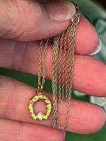 Delicate 14k Diamond Horseshoe Pendant Necklace