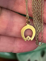 Delicate 14k Diamond Horseshoe Pendant Necklace
