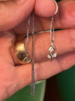 Delicate 14k Diamond Pending Necklace