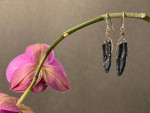 Tiger eye Black freshwater pearls 2 PAIR sterling dangle earrings