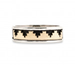 14k Sterling Band Ring Navajo signed Bear 8.75