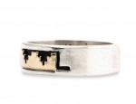 14k Sterling Band Ring Navajo signed Bear 8.75