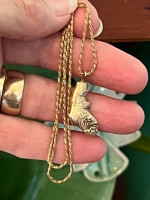 Solid 14k Nugget Pendant Necklace
