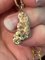 Solid 14k Nugget Pendant Necklace
