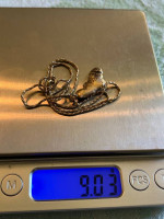 Solid 14k Nugget Pendant Necklace