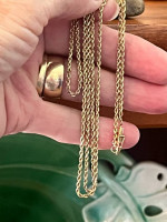 Beautiful  Solid 14k Rope 25” Necklace