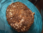 Satin Lined ◼ ELEGANT "DeLill" Gold Beaded Sequined COIN Change PURSE