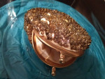 Satin Lined ◼ ELEGANT "DeLill" Gold Beaded Sequined COIN Change PURSE