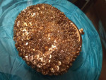 Satin Lined ◼ ELEGANT "DeLill" Gold Beaded Sequined COIN Change PURSE