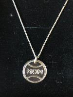 Silver Baseball Mom Necklace - NEW in Box