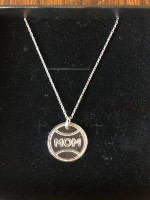 Silver Baseball Mom Necklace - NEW in Box