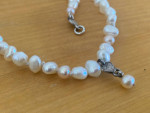 Baroque Pearl + Sterling Heart Necklace from NEIMAN MARCUS