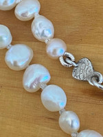 Baroque Pearl + Sterling Heart Necklace from NEIMAN MARCUS