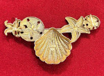 14K Yellow Gold Ocean Sea Life Star Fish Sand Dollar Seashell Slide Pendant